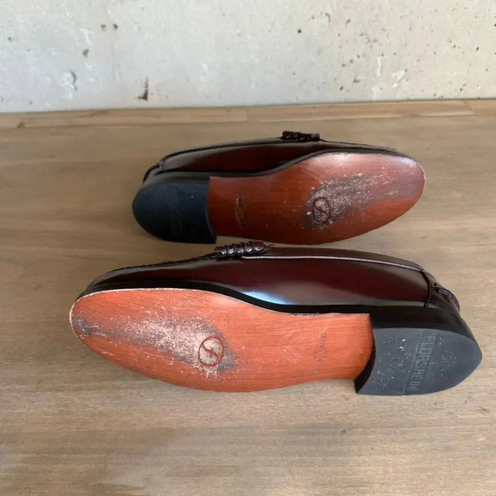 Florsheim Berkley Penny Loafers Burgundy 10 3E